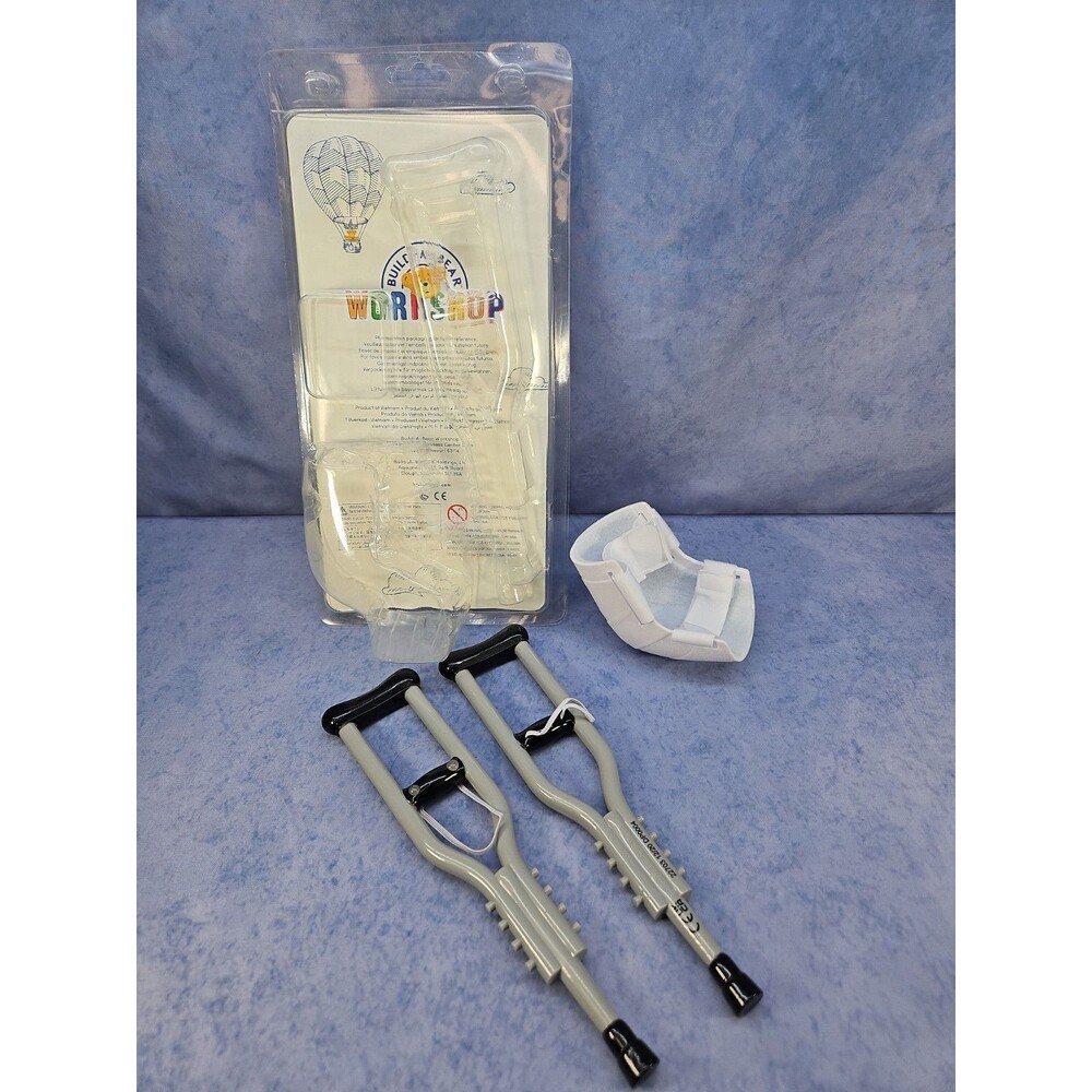 Build a Bear Workshop Silver Crutches And Cast BABW VGC